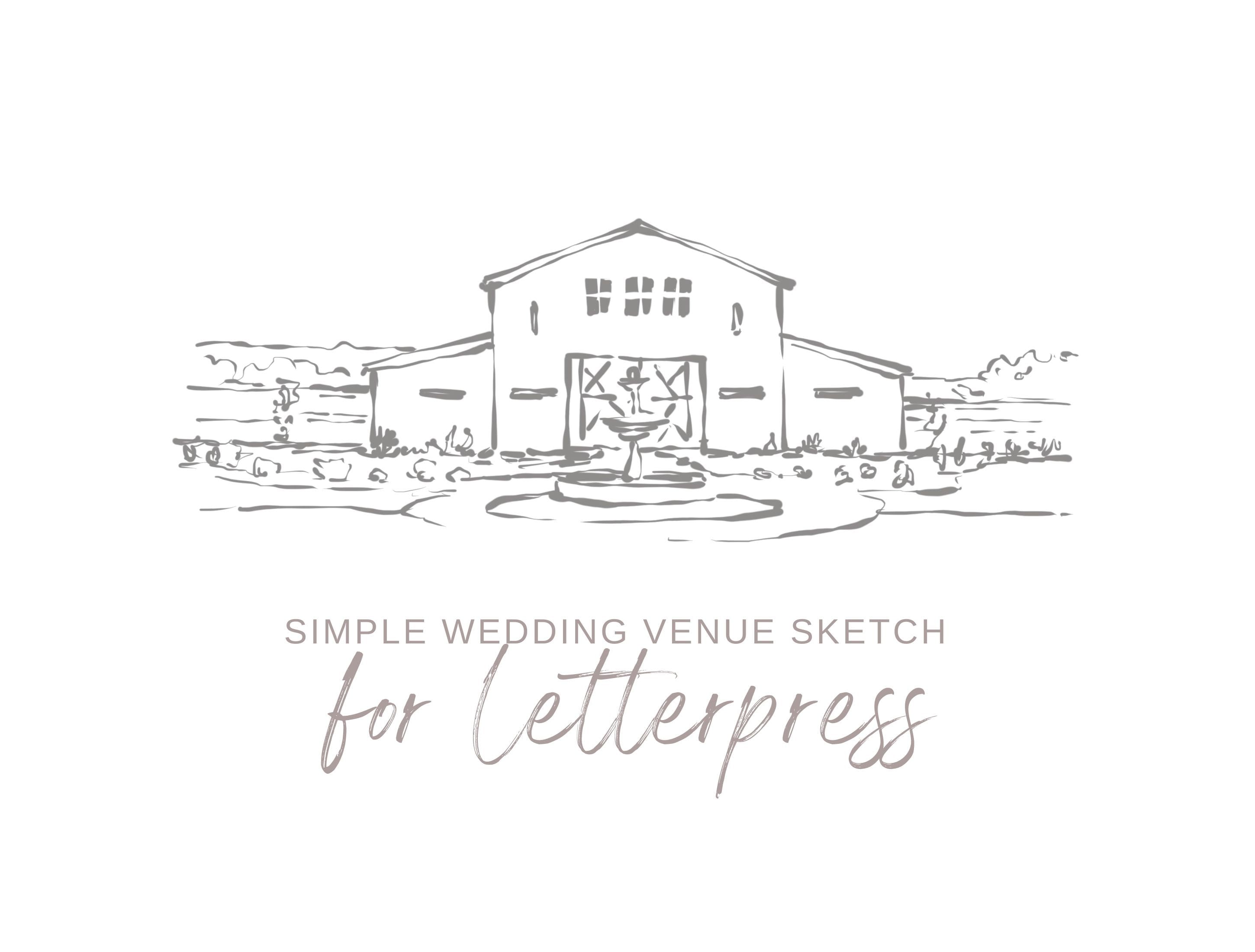 Venue Sketch Wedding Invitation, Custom Wedding Venue Illustration Digital,  Wedding Venue Art, Hand Drawn Wedding Invitation Venue Sketch 