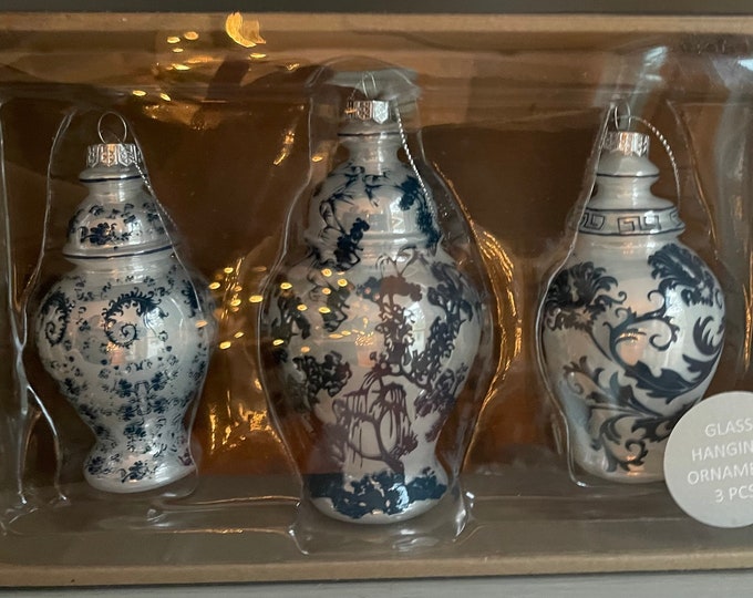 Set of Three Ginger Jar Ornaments Etsy