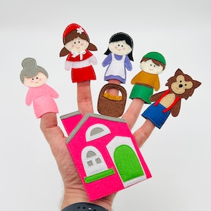 Handmade Felt Finger Puppets: Red Riding Hood Story Set