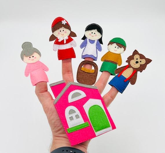 手作りフェルト指人形：赤ずきんストーリーセット - Etsy 日本