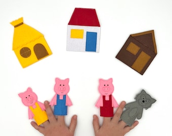 手作りフェルト指人形：赤ずきんストーリーセット - Etsy 日本