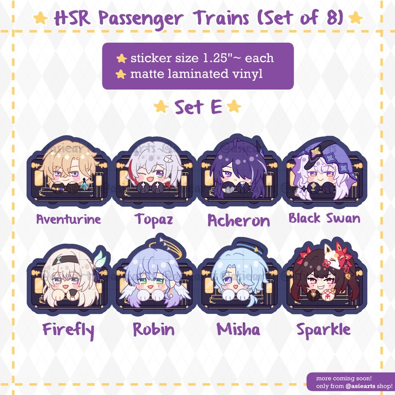 Hsr Train Sticker Honkai Star Rail HSR Passenger Train Vinyl Waterproof Stickers sets ...