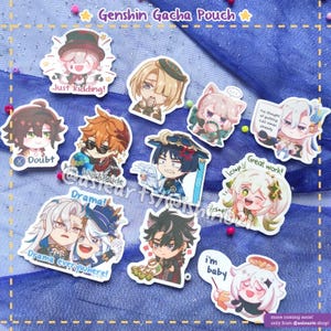 Genshin Impact Emote Gacha Pouch Stickers vinyle imperméables Volume 1 et 2 | asiearts x ishin021