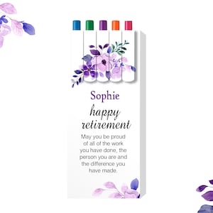 Cadeaux de retraite personnalisés pour les femmes, Cadeaux de retraite personnalisés pour les femmes, Ensemble de stylos en gel de couleur florale, Cadeau de retraite maman / infirmière / enseignante