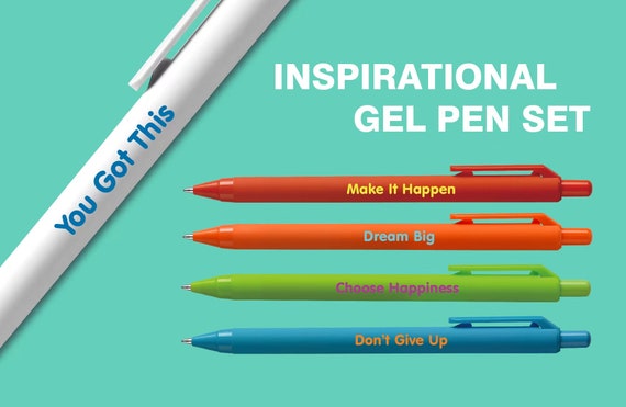 Inspirational Gel Pen Set Motivational Pen Set funny Pen - Etsy Inspirational Gel Pen Set Motivational Pen Set funny Pen - Etsy