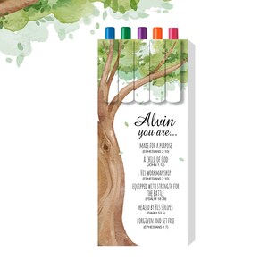 May include: A watercolor illustration of a tree with green leaves and a brown trunk. The tree is surrounded by a white background with the text "Alvin you are..." and a list of inspirational quotes. The text is in black and white.