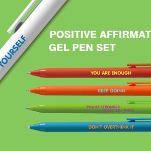 Ensemble de stylos gel pour affirmation positive, stylos motivants, stylos inspirants, stylo cadeau pour prendre soin de soi