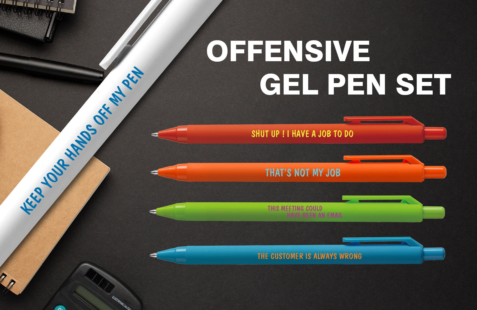 🌈Colored Funny Working Pen Set for Sarcastic Souls🤣