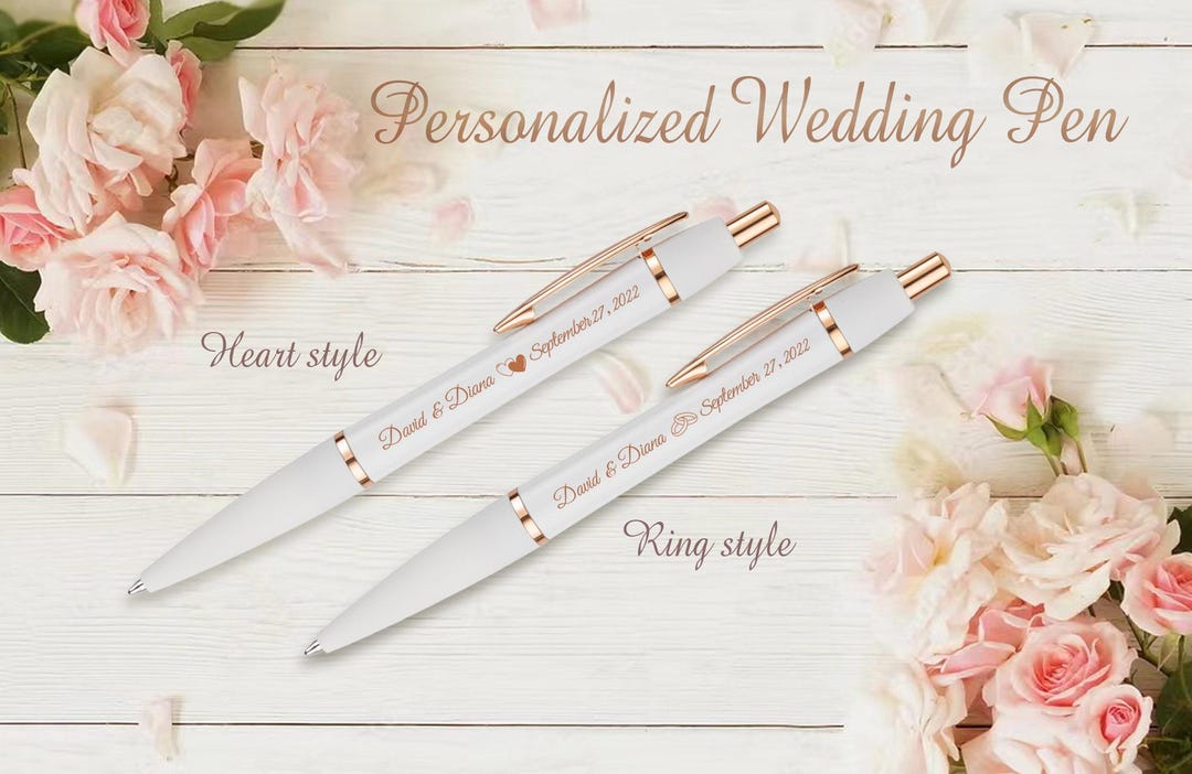 Personalized Metal Wedding Pen Favors, Set of 10 - Etsy