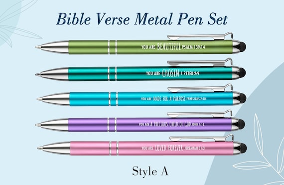 Personalized Bible Verse Metal Stylus Pen, Custom Bible Verse Pen Gift,  Personalized Christian Gift for Woman and Man , Bible Study Gift Pen 