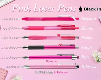 pink lover pens, set of 6 pink pen ,6 styles pink pens. pink girl gift ,office lady favor pens, nurse pens , teacher gift