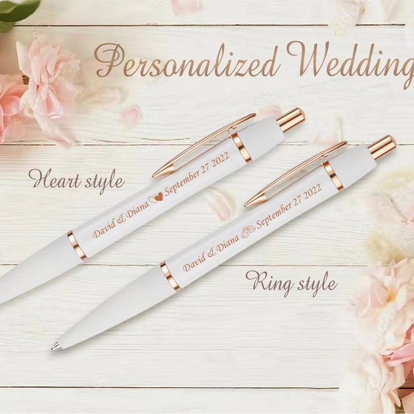 12 Personalized metal wedding pen. wedding favor .Bridal shower pen, Bachelorette party favor pen, set of 12