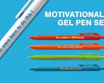 Motivational Gel Pen Set: Colorful Office Pens, Appreciation Gift,Perfect stocking stuffer