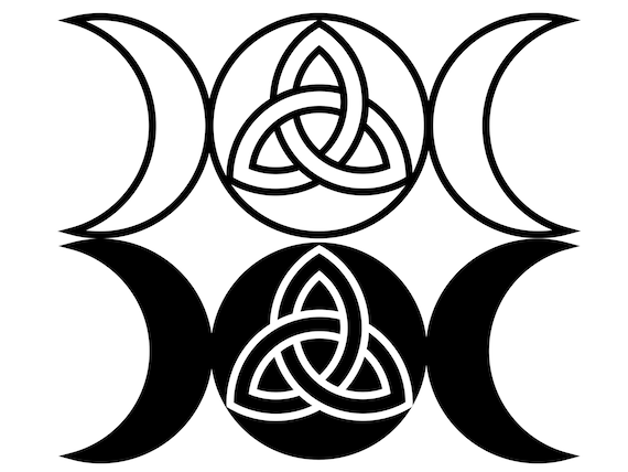 Triple Moon Goddess Triquetra SVG Files Wiccan SVG Cut Files Pagan SVG 