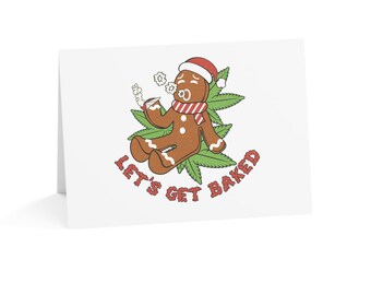 Funny "Let's Get Baked" Christmas Card, Stoner Gift