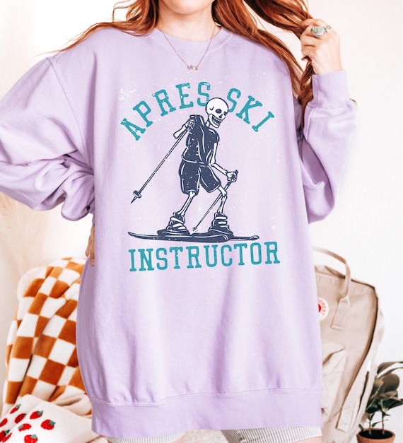 Sweater voor après-ski-instructeur: grappig skeletskiën