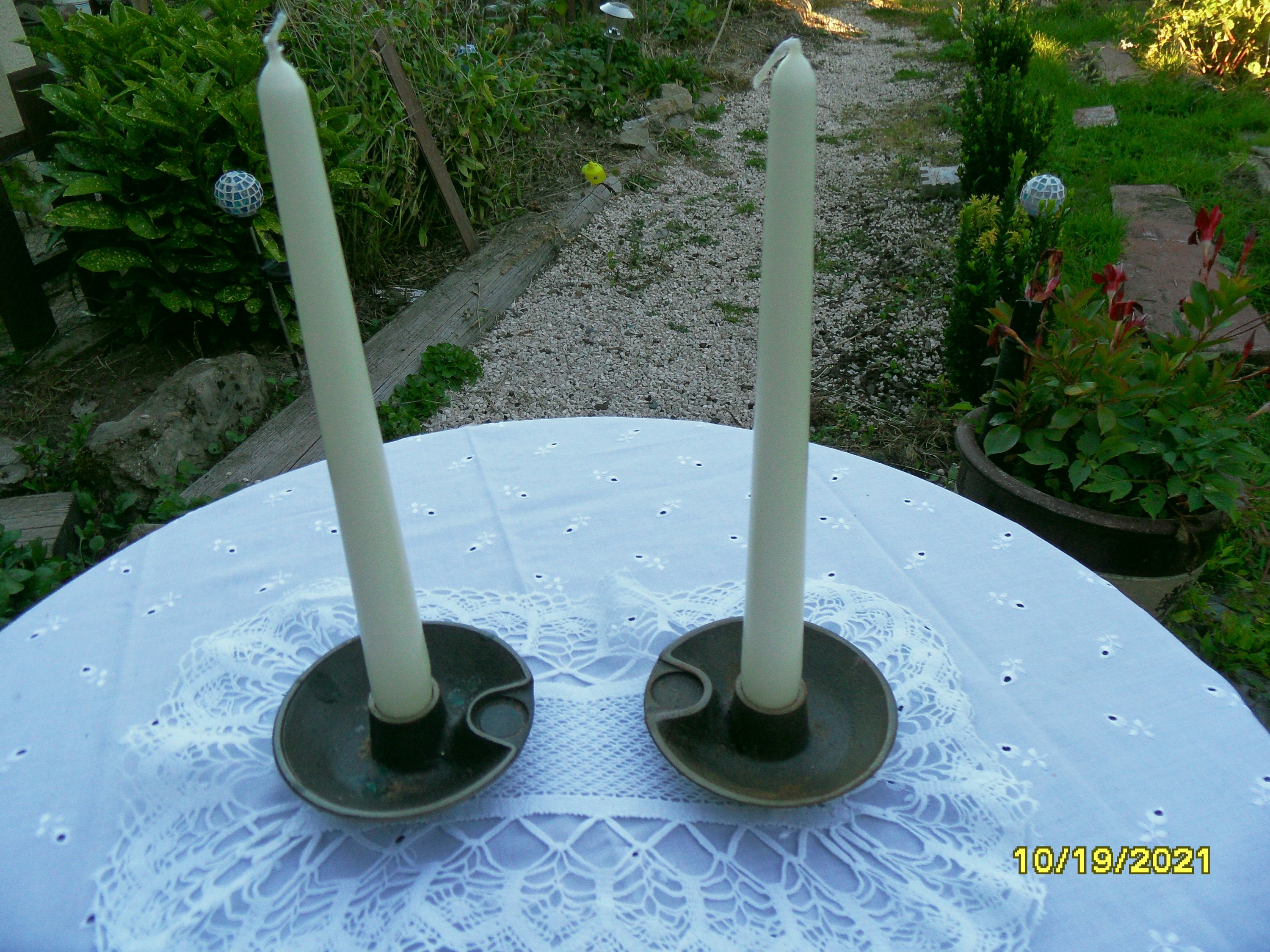 Bougeoirs Plats en Fonte