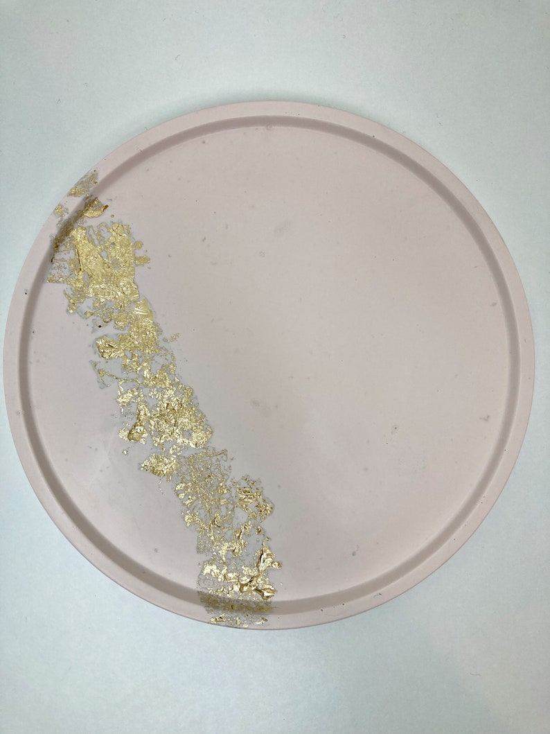 Decorative Oval tray (GOLD LEAF half and half marble or plain) Trinket tray, bathroom accessory Gift for her, birthday gift, Home gift image 8