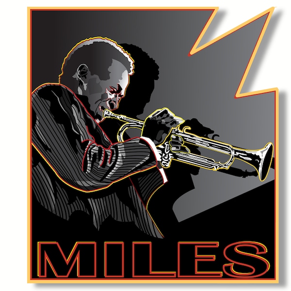MILES DAVIS Trumpeter Jazz Musician Blues Composer Bandleader Vinyl Dye Cut Decal Sticker 2.75" x 3"