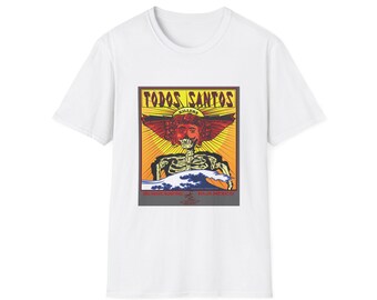 TODOS SANTOS T Shirt, Mexico Baja California Surfing, Unisex All Cotton Graphic Tee.