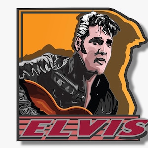 ELVIS PRESLEY Music Legend Dye Cut Vinyl Decal, Elvis King of Rock and Roll Die Cut Vinyl Sticker, Classic Rock Elvis Die Cut Vinyl Sticker