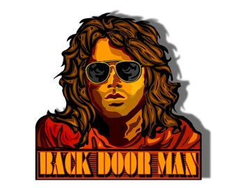 JIM MORRISON Rock and Roll Legend Vinyl Decal,  The Doors Music Decal Sticker, 2.5" x 3"