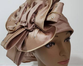 Modern African Styled Fascinator - Learn & Do it Your Yourself  - Tan Color