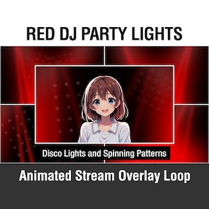 Red DJ Party Lights Animated Stream Overlay: Disco Lasers (WEBM)