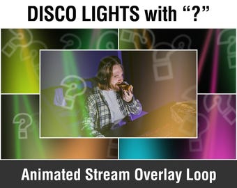 Disco Party Lights Animated Stream Overlay: Question Marks (WebM)