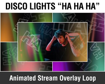 Disco Party Lights Animated Stream Overlay: Funny HAHAHA Loop (WebM)