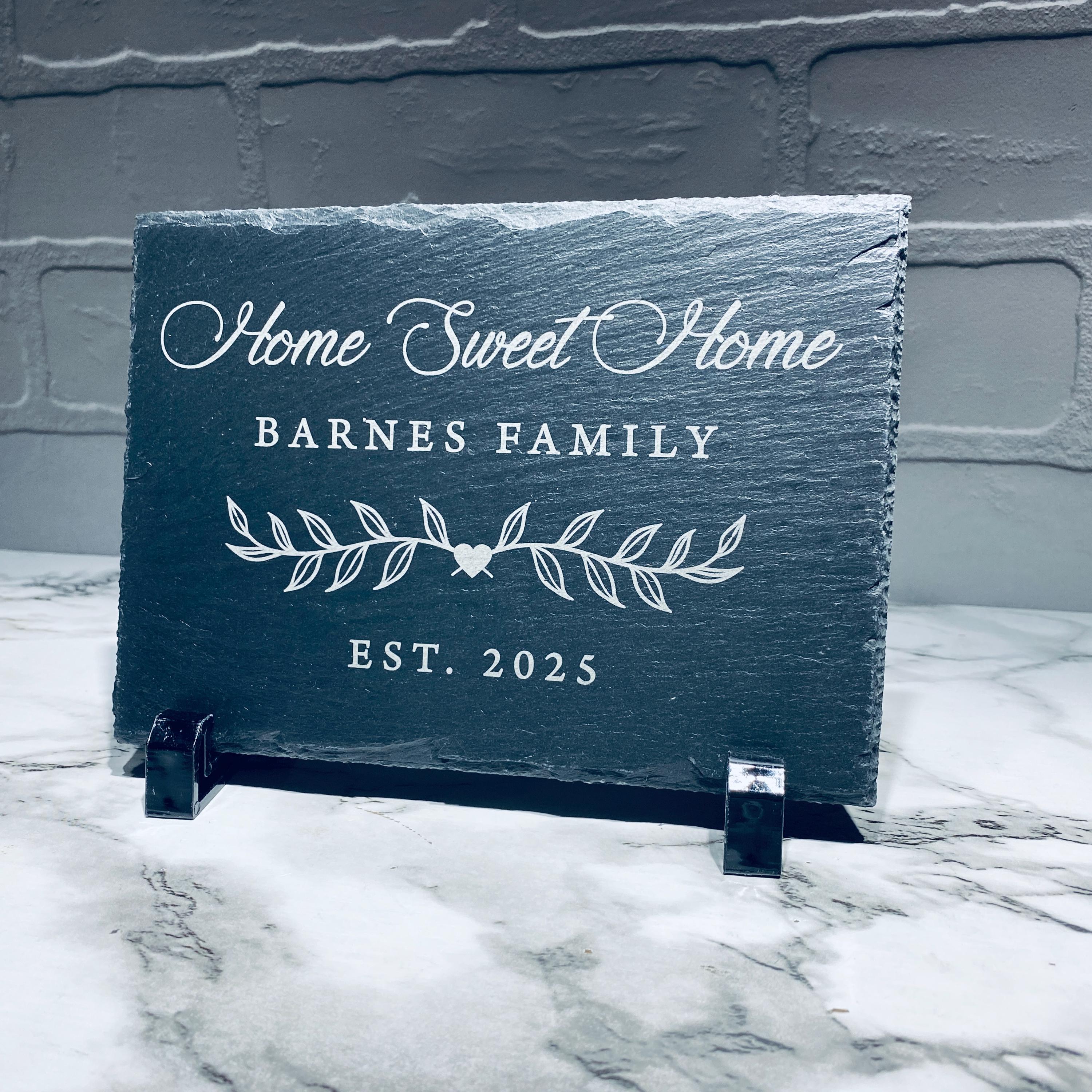 Stone Slate. Sign Personalized Slate Stone Sign, Anniversary Gifts, Closing Gifts, Slate ...