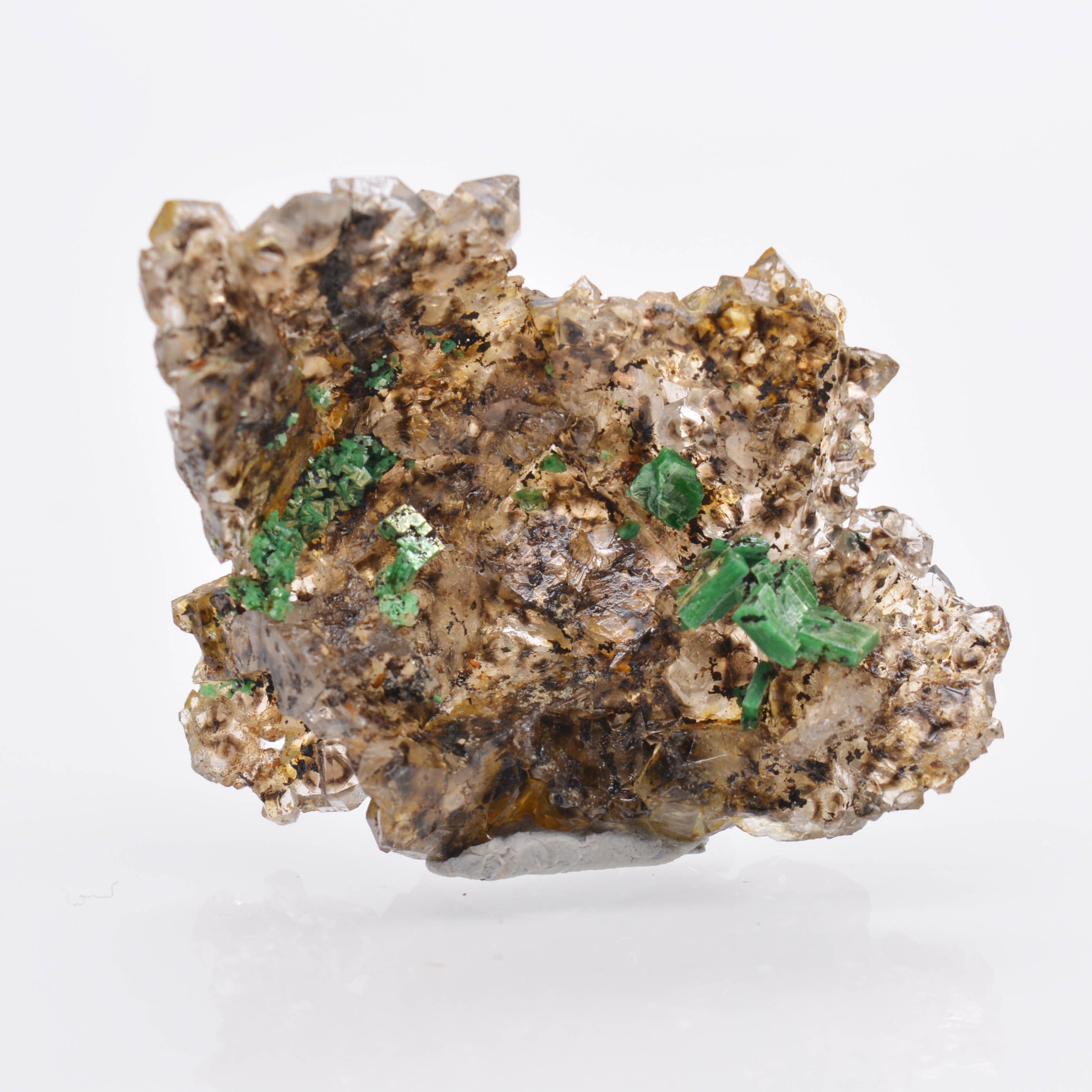 Torbernite et Quartz, Mine de Margabal, Entraygues, Aveyron, France