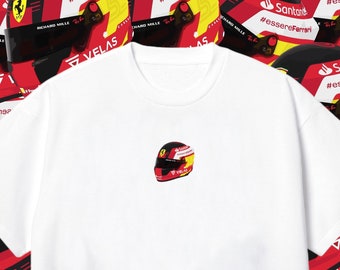Sainz Helmet Design T-Shirt, F1 Top, F1 Clothing, Gifts For Her, Motorsports, Racing, Formula One Top, Sainz, Chilli, Smooth Operator