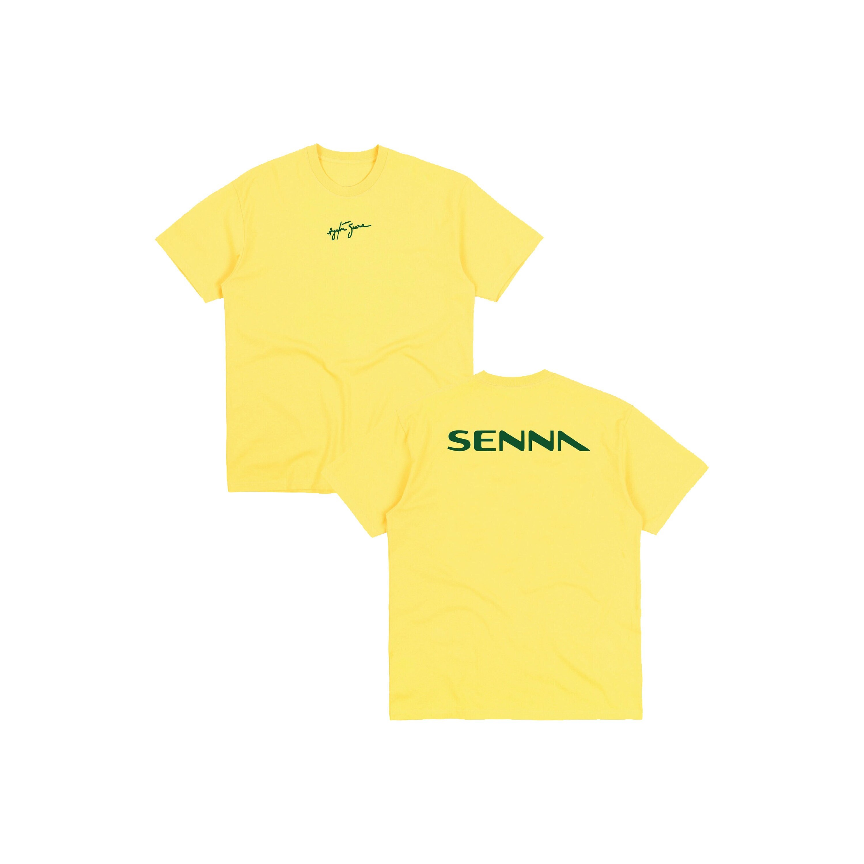 Ayrton Senna Signature Racing T shirt Motorsport Clothing F1