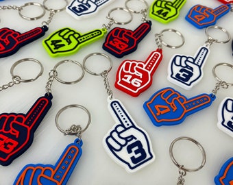 F1 Driver Foam Fingers Name Number Rubber Keyring Formula One Motorsport Soft PVC Keychain Car Pendant Rubber, Keychain, Keyrings, Bag Charm
