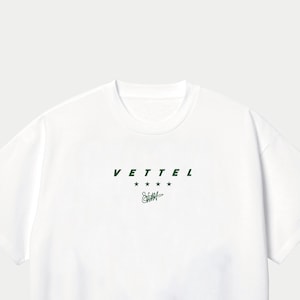 Vettel Signature Formula One Racing T-Shirt Motorsport Clothing F1 White