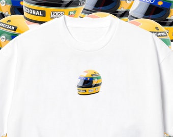 Ayrton Senna F1 Helmet Formula One T-Shirt, F1 Top, F1 Clothing, McLaren, Gifts For Her, Motorsports, Racing, Formula One Top, Crew Neck