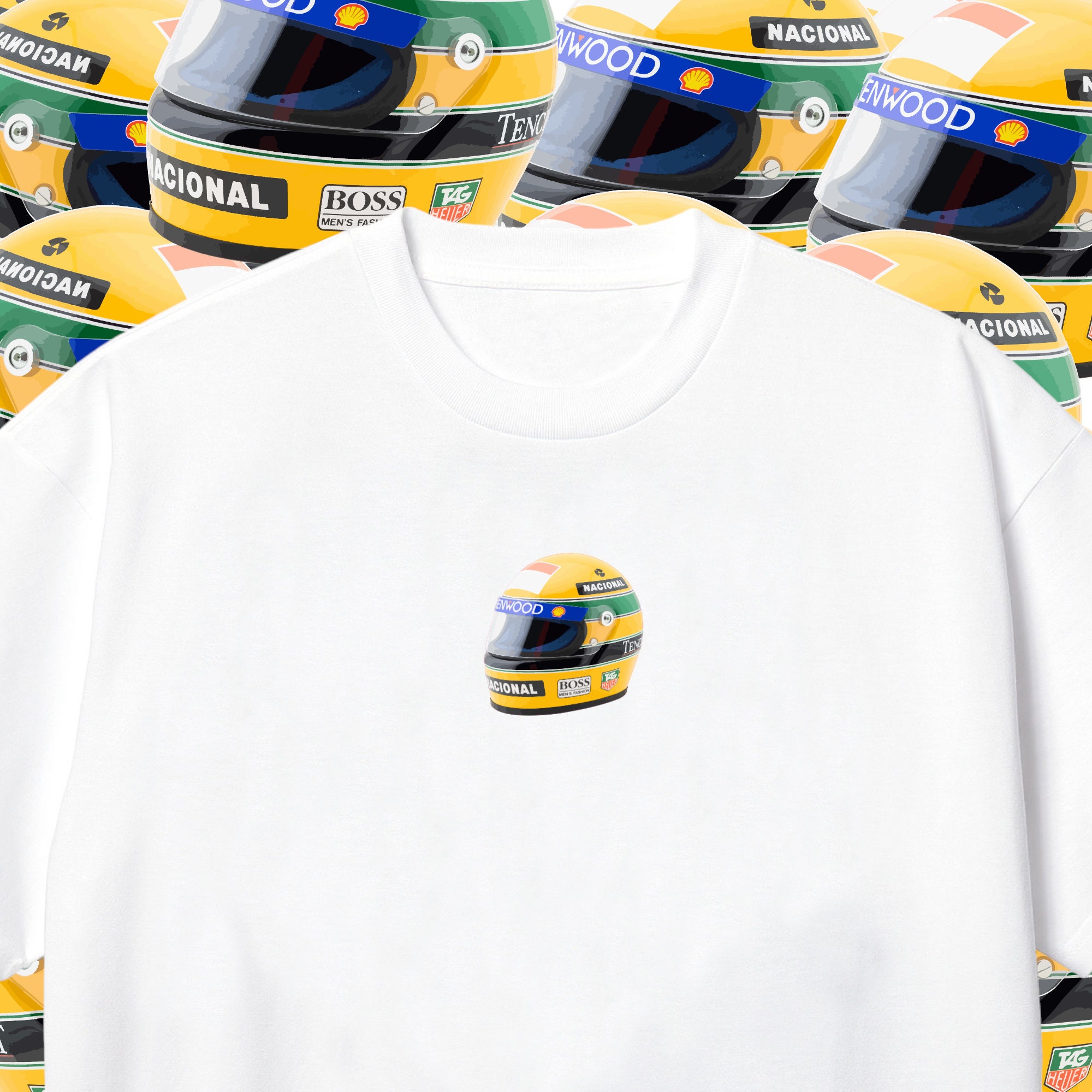 Ayrton Senna F1 Helmet Formula One T-shirt, F1 Top, F1 Clothing ...