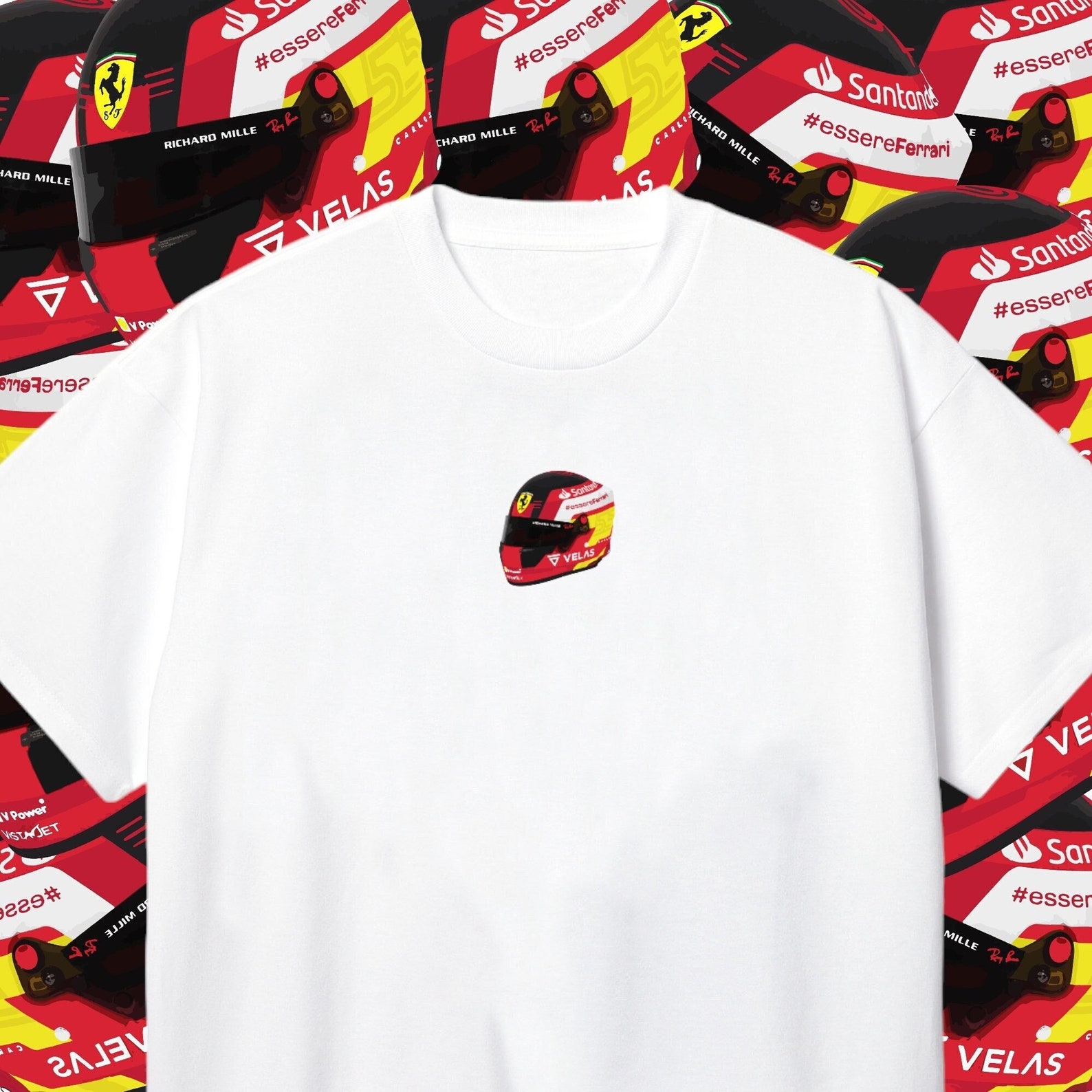 Sainz Helmet Design T-shirt, F1 Top, F1 Clothing, Gifts for Her ...