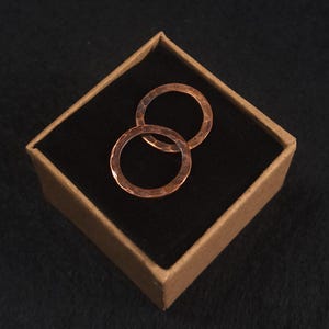 Hammered Copper Stud Earrings - Simple, Textured, Bold, Handcrafted.