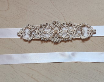 Stunning Small Pearl Beaded  with Crystal Rhinestone Bridal Belt, Wedding Belt, Sash, Belt,  - MFBSH11