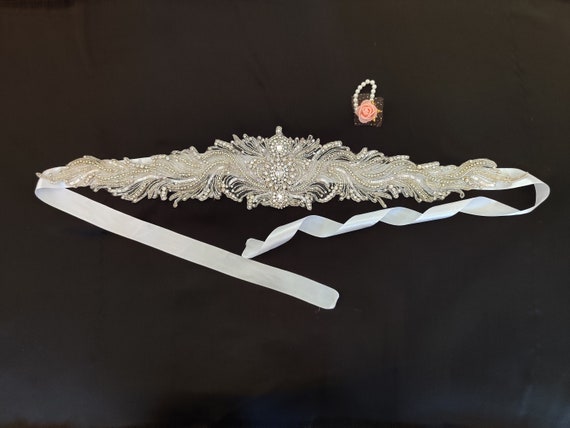 Unique Sequence Beaded Wedding Belt, Bridal Belt, Sash, Belt  display picture 1