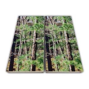 Woods Trees Camo Cornhole Wraps - Cornhole Wraps - Cornhole Skins - Vinyl Wrap - Laminated Set