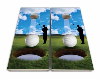 Hole in One Golf Cornhole Wraps - Cornhole Wraps - Cornhole Skins - Vinyl Wrap - Laminated Set