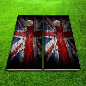 British Flag Great Britain Cornhole Wraps - Cornhole Wraps - Cornhole Skins - Vinyl Wrap - Laminated Set
