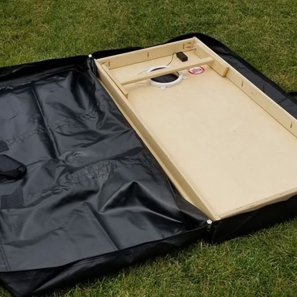 ALL NEW! Heavy Canvas Cornhole Board Carry Case - Bag Toss Baggo Board Cover – Black