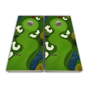 Hole in One Birds Eye Golf Cornhole Wraps - Cornhole Wraps - Cornhole Skins - Vinyl Wrap - Laminated Set