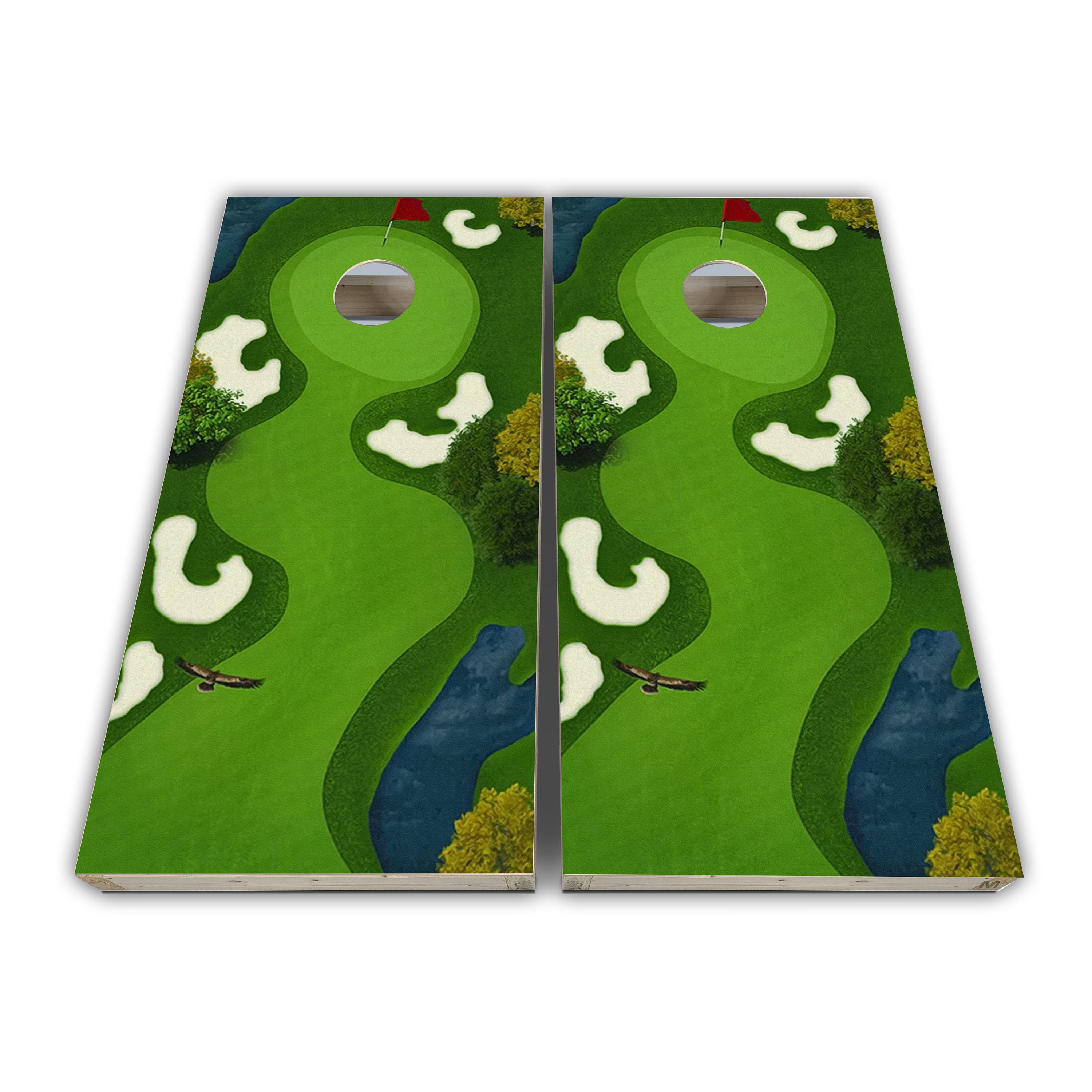 Hole in One Birds Eye Golf Cornhole Wraps - Cornhole Wraps - Cornhole Skins - Vinyl Wrap - Laminated Set