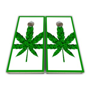 Marihuanablad Cornhole Wraps - Cornhole Wraps - Cornhole Skins - Vinyl Wrap - Gelamineerde set
