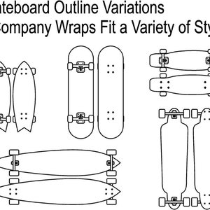 Custom Laminated Vinyl Skateboard Deck Wrap / Skin - Up to 34" x 12" - Board NOT Included - 3M's Quality Vinly and High Quality Inks image 3